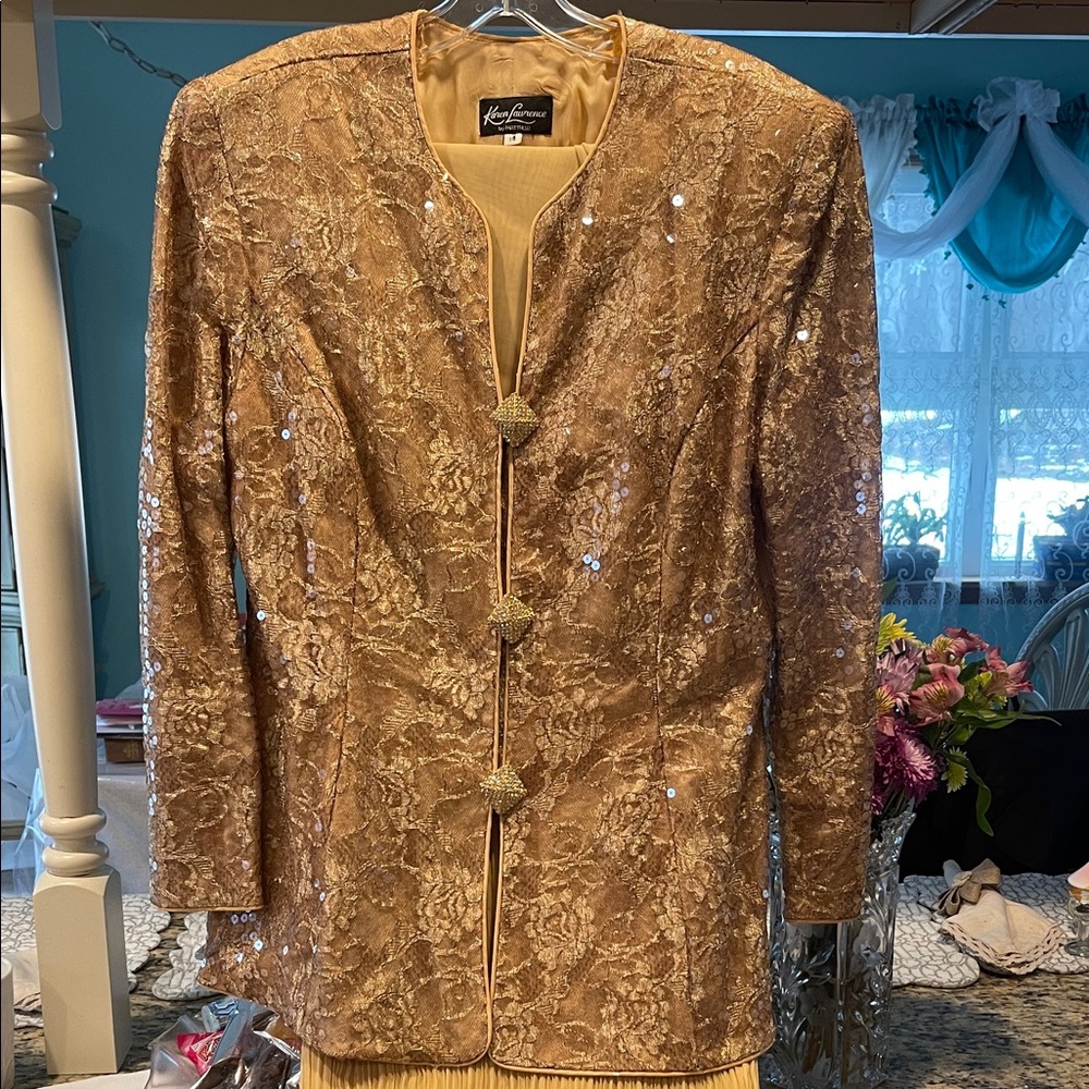 Karen Lawrence by Matthew SIZE 14 Formal Long Skirt Suit w/ Embellished Jacket